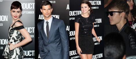 Justin Bieber y Selena Gómez apoyan a Taylor Lautner en el estreno de su nueva película: 'Abduction'