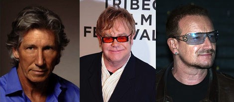 Roger Waters, Elton John, Bono