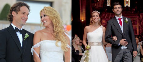 Carlos Moya y Caroliza Cerezuela; Raúl Albiol y su novia el día de su boda