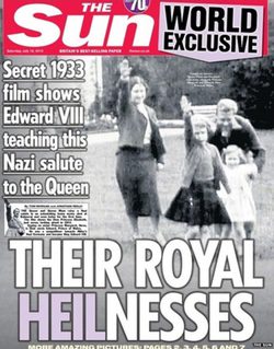 Portada de The Sun con el saludo nazi de la Reina Isabel II