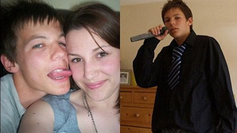 Louis Tomlinson con la lengua en una chica