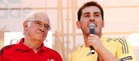 Iker Casillas y Luis Aragonés