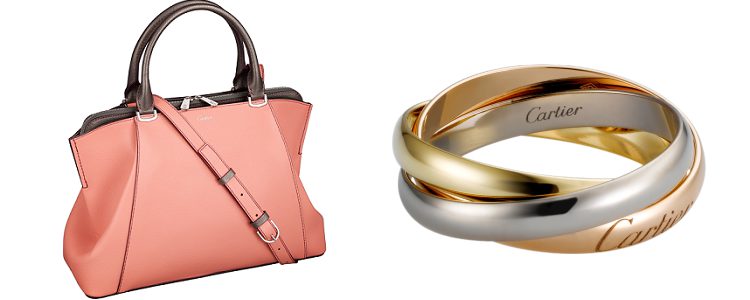 Bolso C de Cartier y el clásico anillo triniti