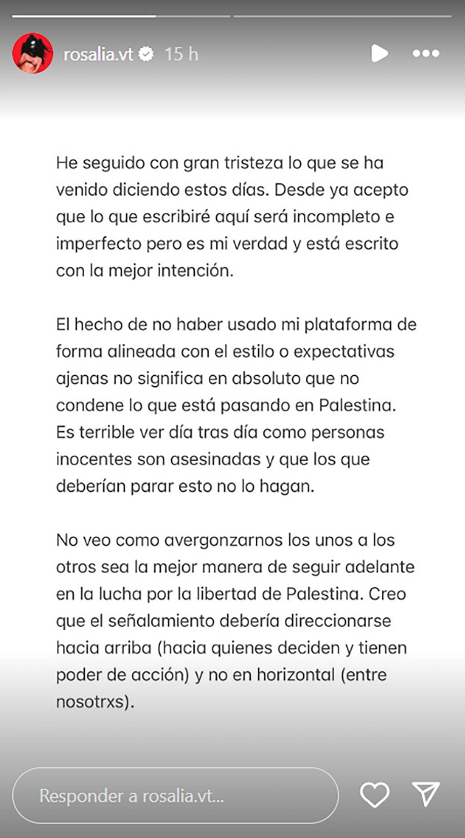 Comunicado de Rosalía tras la polémica con Miguel Adrover | Instagram