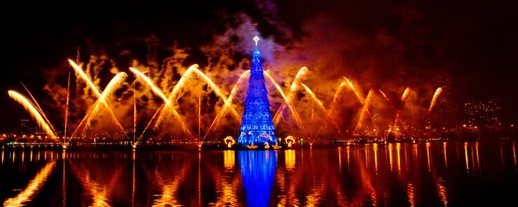 Árbol de Navidad en la Laguna Rodrigo de Freitas