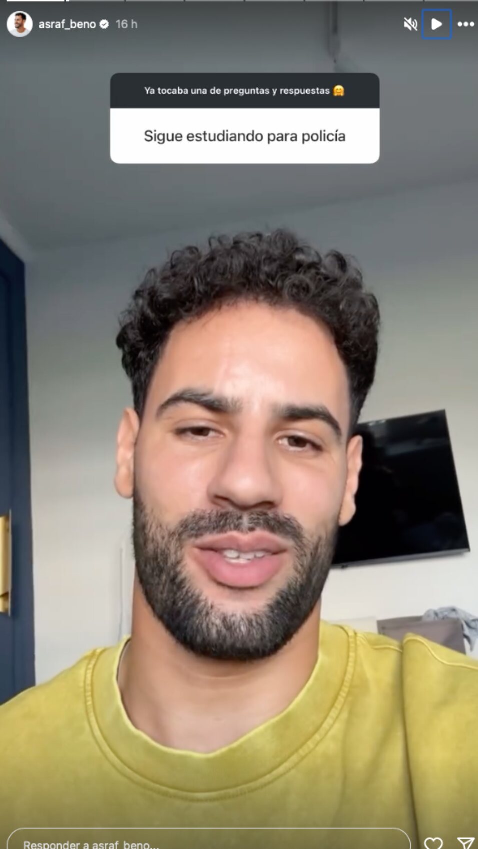 Asraf Ben habla sobre sus estudios para policía | Foto: Instagram