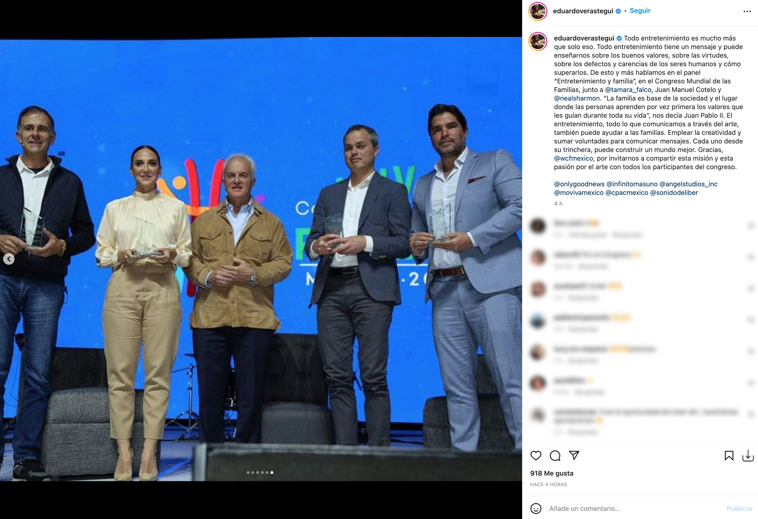 Eduardo Verastegui y Tamara Falcó han coincidido en México | Foto: Instagram
