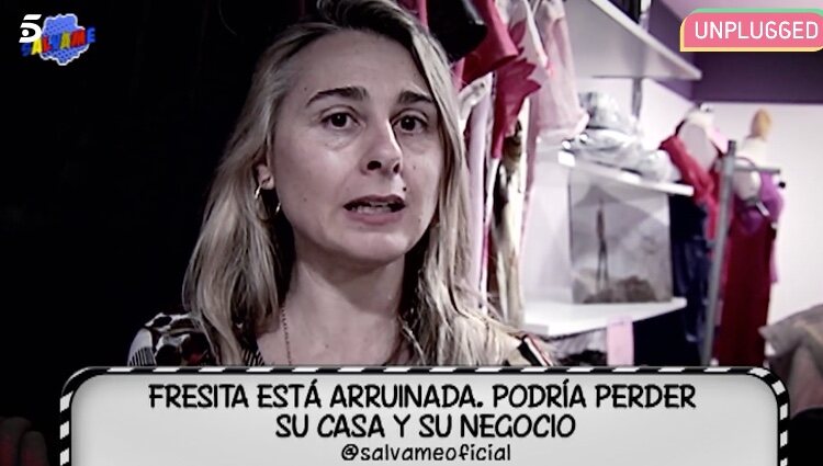 Fresita contando su crisis económica de 2013 en 'Sálvame'/ Foto: Telecinco