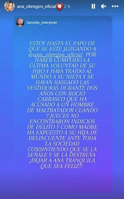 La publicación que ha compartido Ana Obregón en Instagram