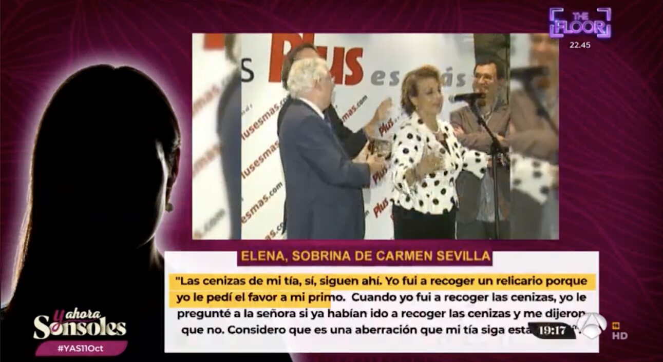 Elena, sobrina de Carmen Sevilla, carga contra Augusto Algueró | Foto: Antena 3
