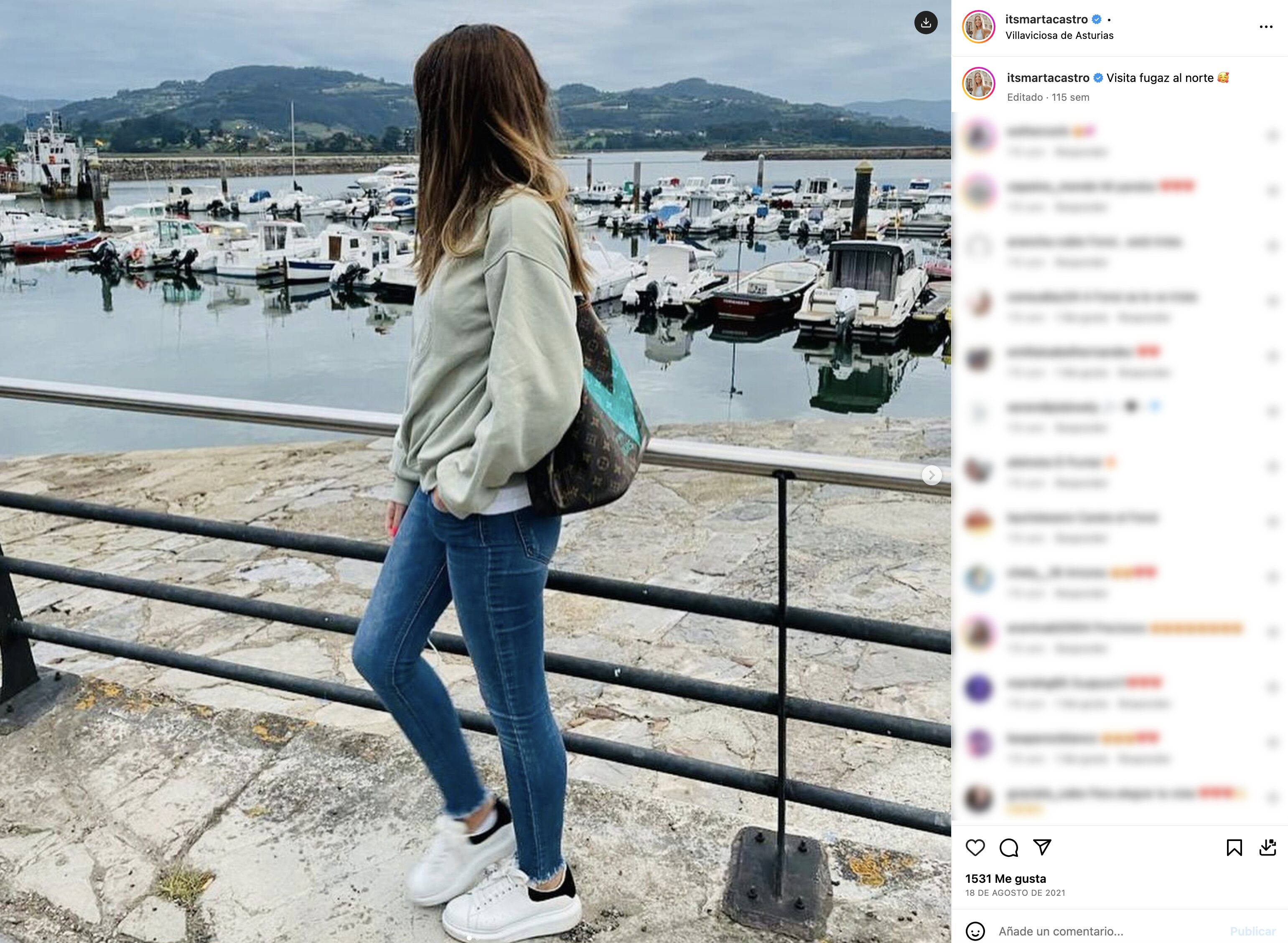 Marta Castro tiene familia en Asturias y suele pasar allí varias semanas al año | Foto: Instagram