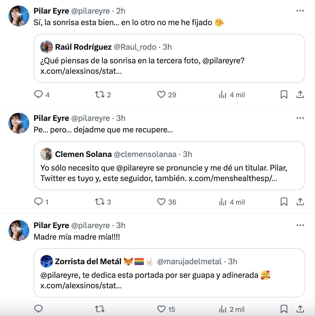 La primera reacción de Pilar Eyre al ver las fotos de Grison | Foto: X/Twitter