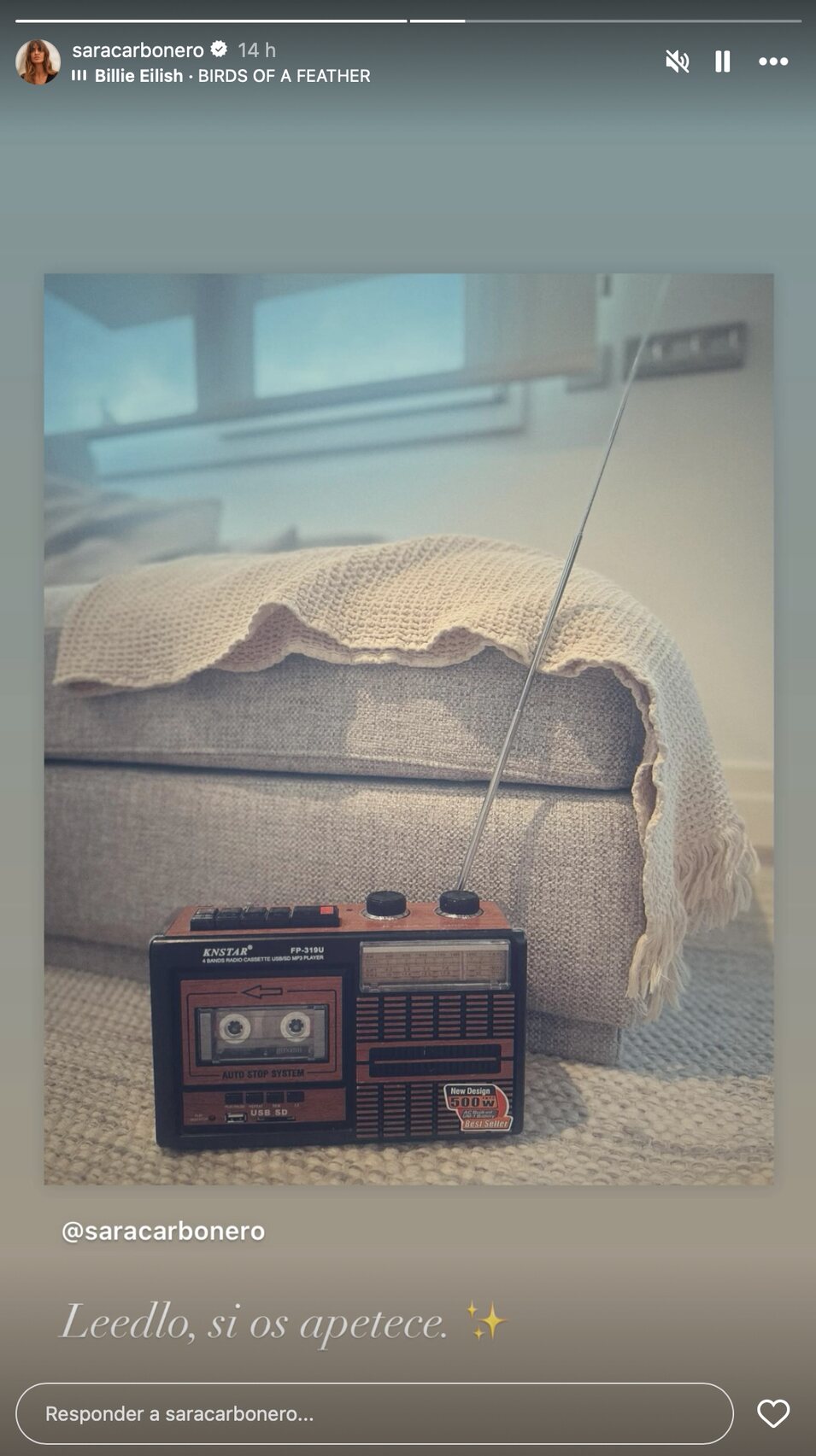 Sara Carbonero sube una foto de su radio antigua| Instagram