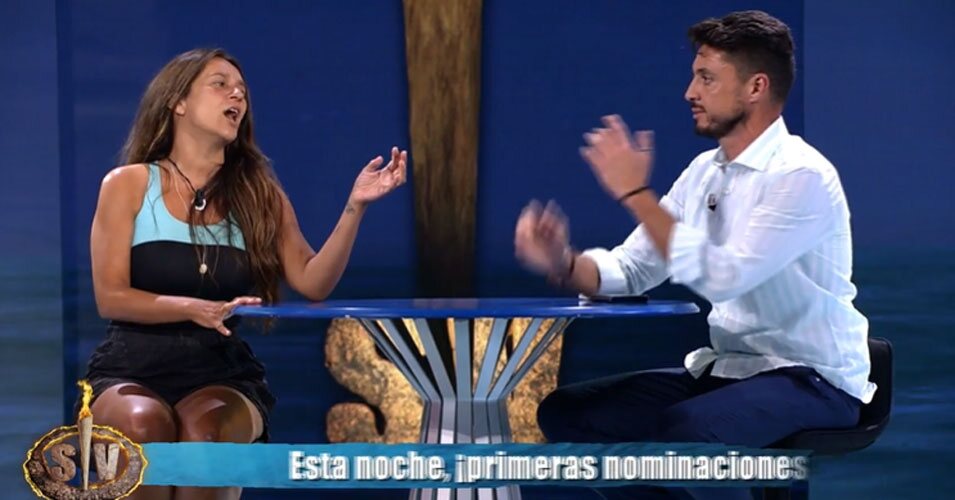 Laura Cuevas y Carlos Calderón se enfrentan en el plató de 'Supervivientes 2025'