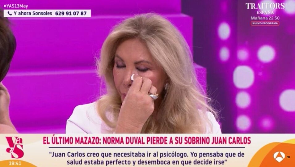 La actriz se derrumba para recordar la pérdida de su hermana y su sobrino L Foto: Antena3.es
