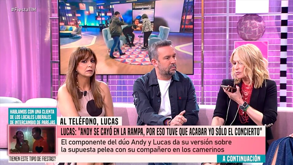 Lucas shows his face and is pronounced on his alleged fight with Andy in a dressing room: the singer's version </p></noscript>
<p>  | Telecinco.es»/><span>Lucas muestra su rostro y se pronuncia en su supuesta pelea con Andy en un vestuario: la versión del cantante</p>
<p>| Telecinco.es</p>
<p></span></div>
<p>A pesar de la insistencia de Lucas en negar los rumores, la fuente argumenta que todo es una estrategia para el público. » <b>Tienen que mantener su imagen</b>. Tienen fanáticos, compromisos, conciertos y un legado para mantener.  <b>Pero de eso, no hay absolutamente nada entre ellos</b>. La relación está rota «, concluye. Esta versión coincide con las sospechas de muchos seguidores, quienes en los últimos años han notado cierta frialdad entre los artistas en sus entrevistas. </p>
<h2>El testimonio de Iván Rebeos refuerza la versión del conflicto</h2>
<p>El periodista <b>Iván Rebeos, que ha tenido la oportunidad de entrevistar a Andy y Lucas</b> En varias ocasiones, también ha contribuido con su punto de vista sobre esta situación. «Siempre ha habido algunas malas vibraciones entre ellas, se mostró en el medio ambiente», dice. Rebero incluso relata una conversación en un ascensor en la que Andy, en presencia de su representante, se habría quejado amargamente de Lucas. «¿Ves cómo es? Bueno, siempre», habría dicho. » <b>No tienen la buena relación que intentan vender en los sets</b> «El periodista concluye.</p>
</div>
<p><br />
<br />Puedes consultar la fuente de este artículo <a href=