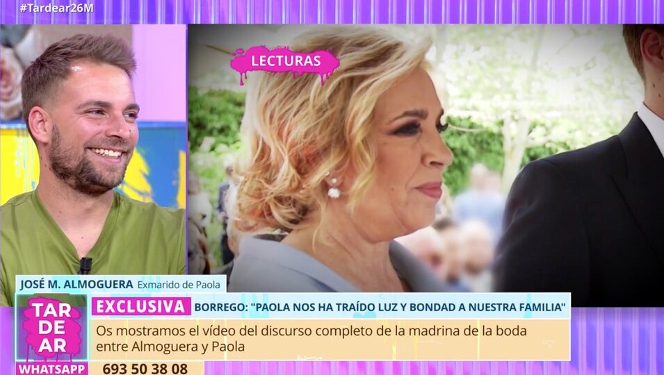 José María Almoguera reacciona al discurso de boda de su madre l Foto: Telecinco.es