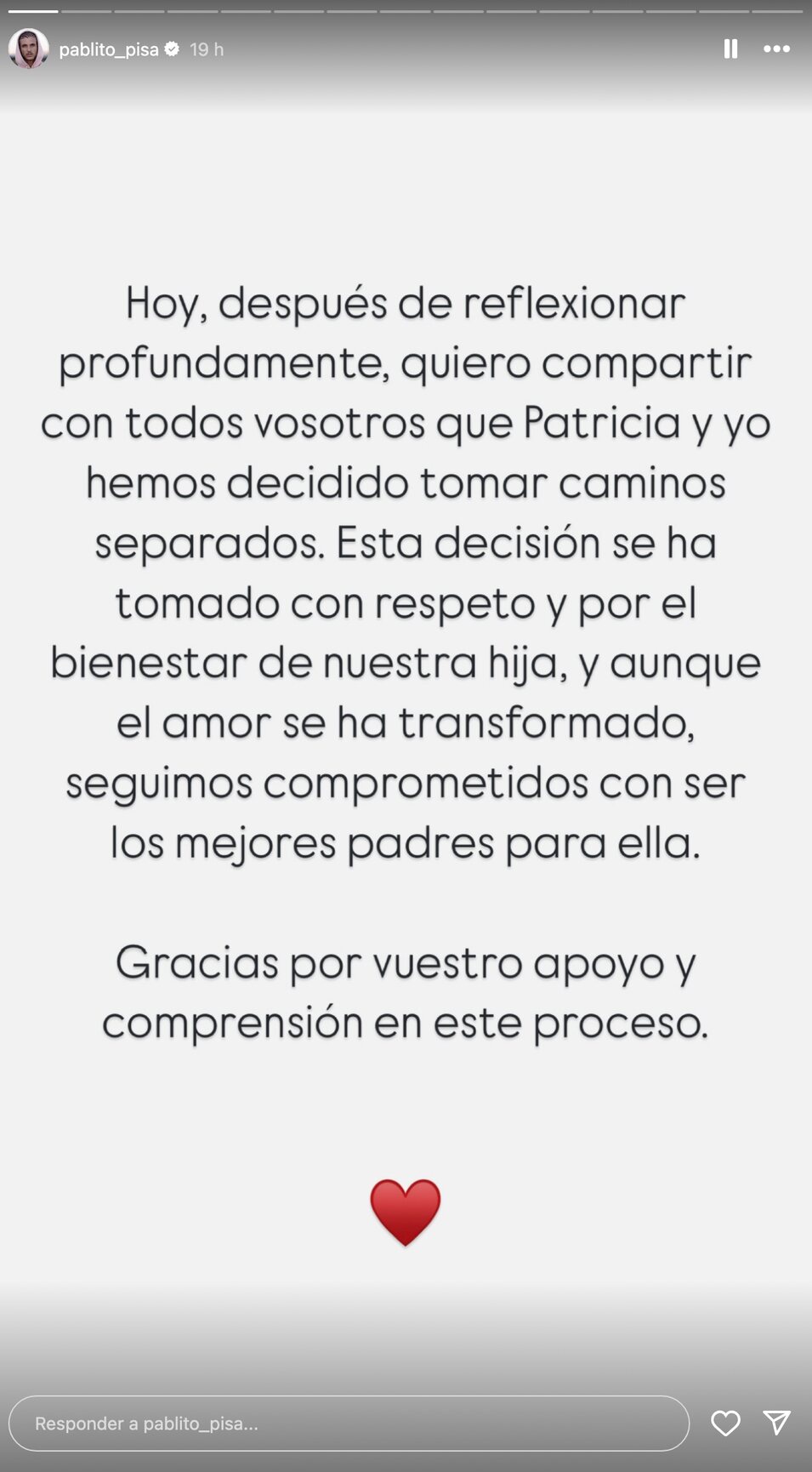Declaración de Pisisa Pisa | Instagram