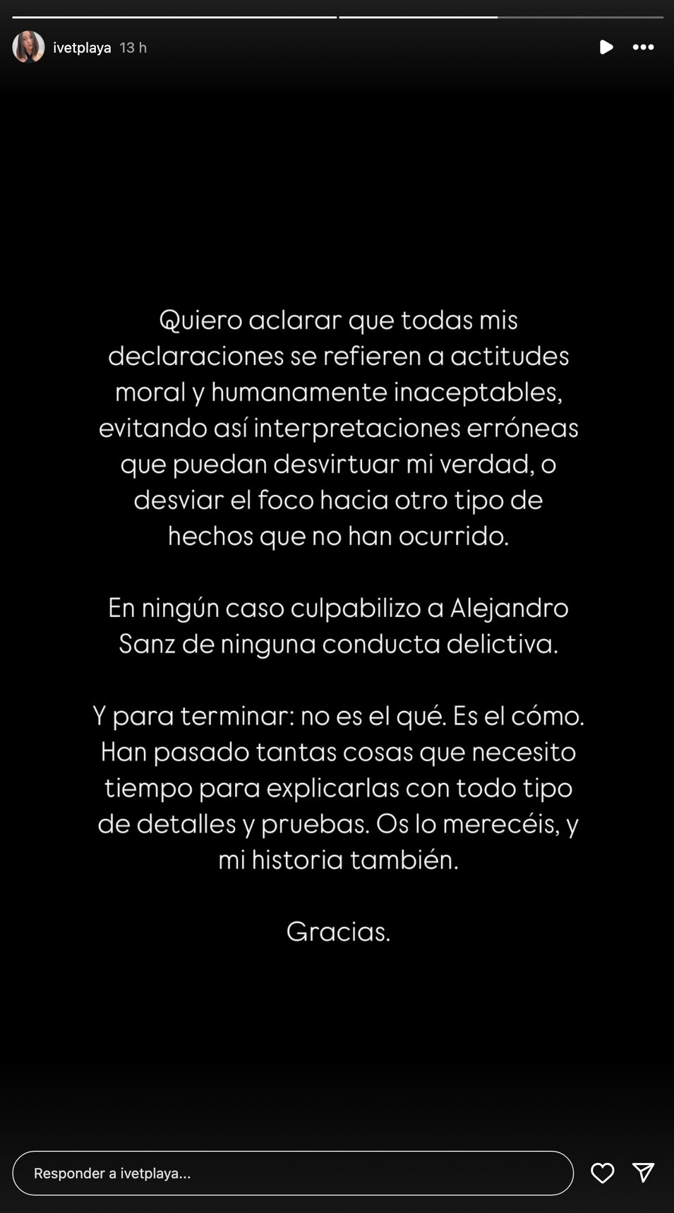 Ivet Playà en un comunicado de Instagram | Instagram