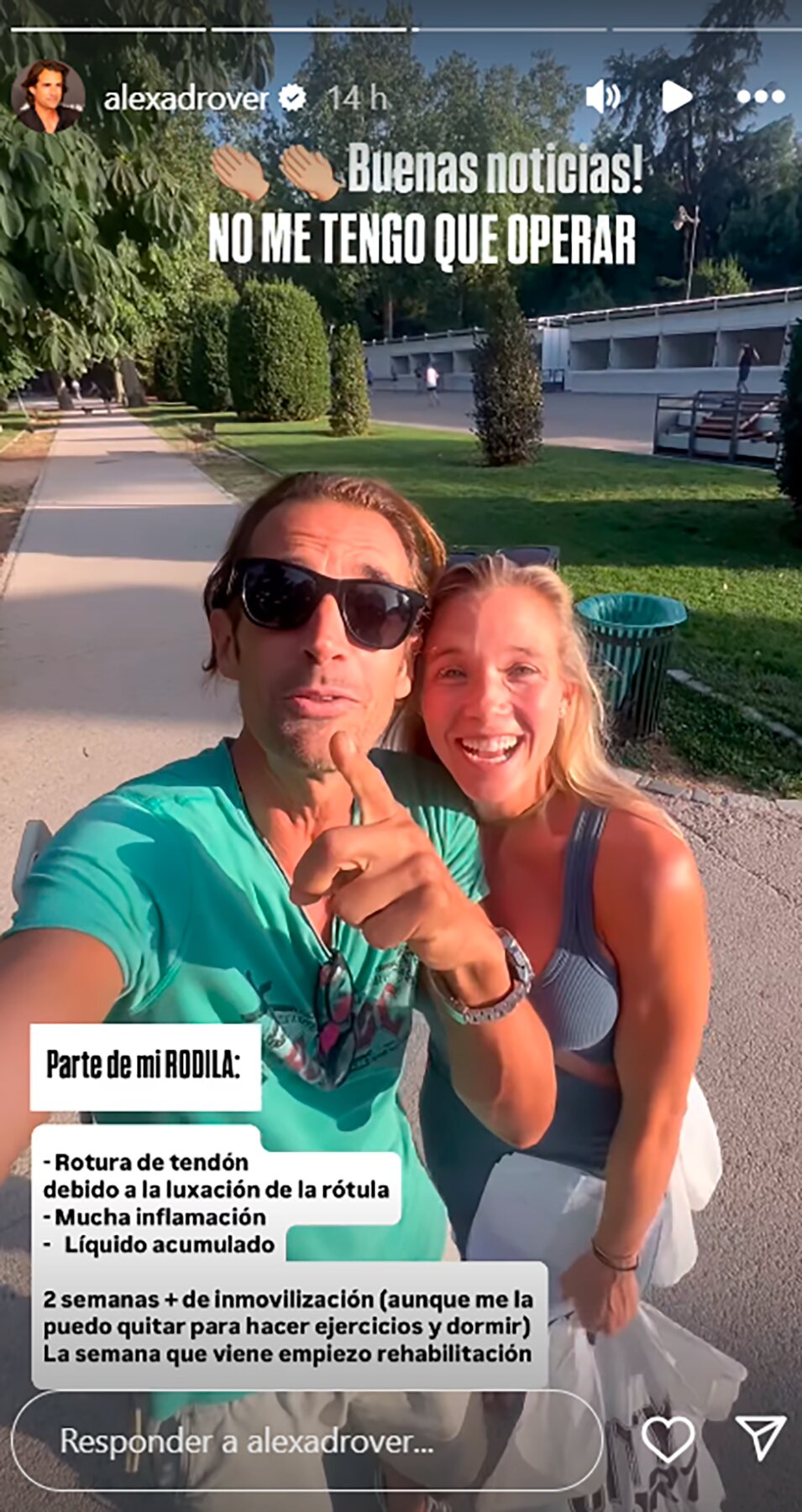 Àlex Adrover cuando el parte de su lesión | Instagram