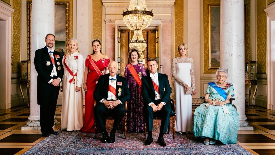 La Familia Real Noruega y los Macron en la cena de gala por la visita oficial del Presidente y la Primera Dama de Francia a Noruega