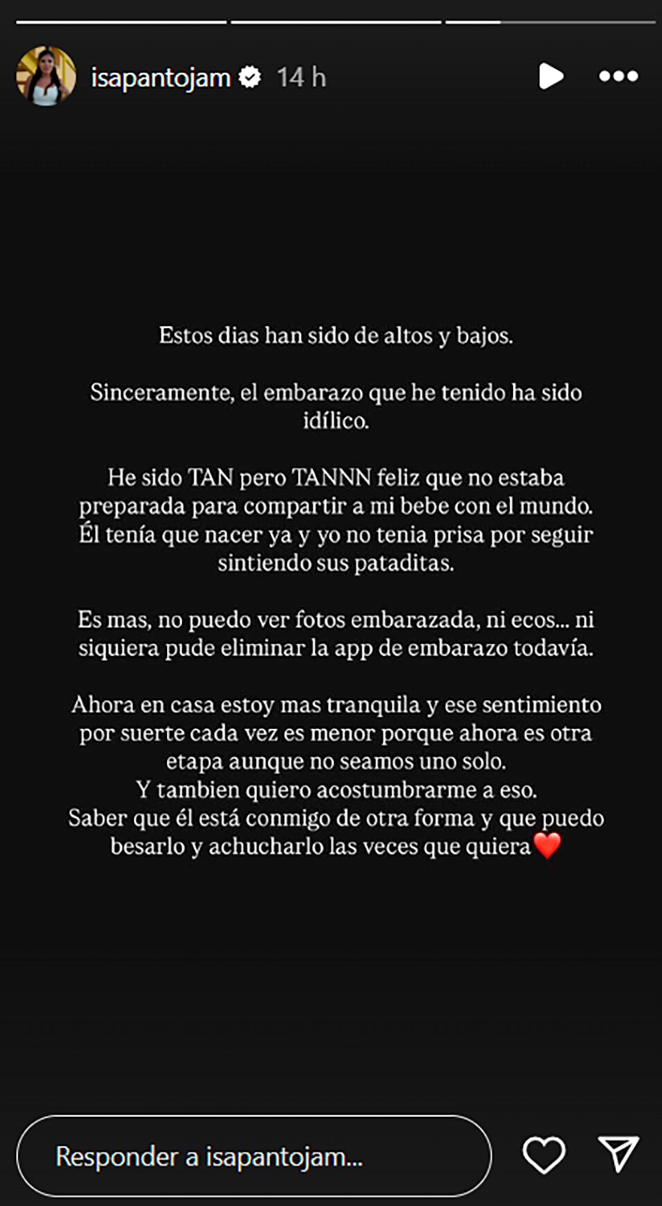 Declaración de Isa Pantoja | Instagram