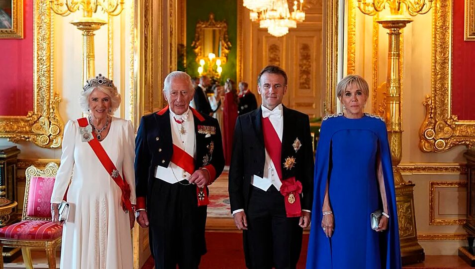 Los Reyes de Inglaterra junto a Macron en la cena de Estado celebrada en el castillo de Windsor | Casa Real británica