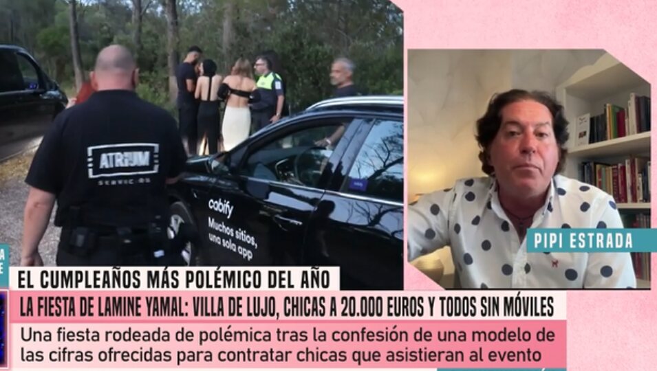 Pipi Estrada comenta sobre la controvertida fiesta de Lamine Yamal en 'Fiesta' | Foto: Telecinco.es