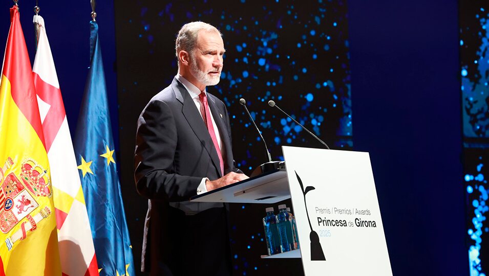 Su Majestad el Rey durante su intervención en los Premios Princesa de Girona 2025 | Casa Real