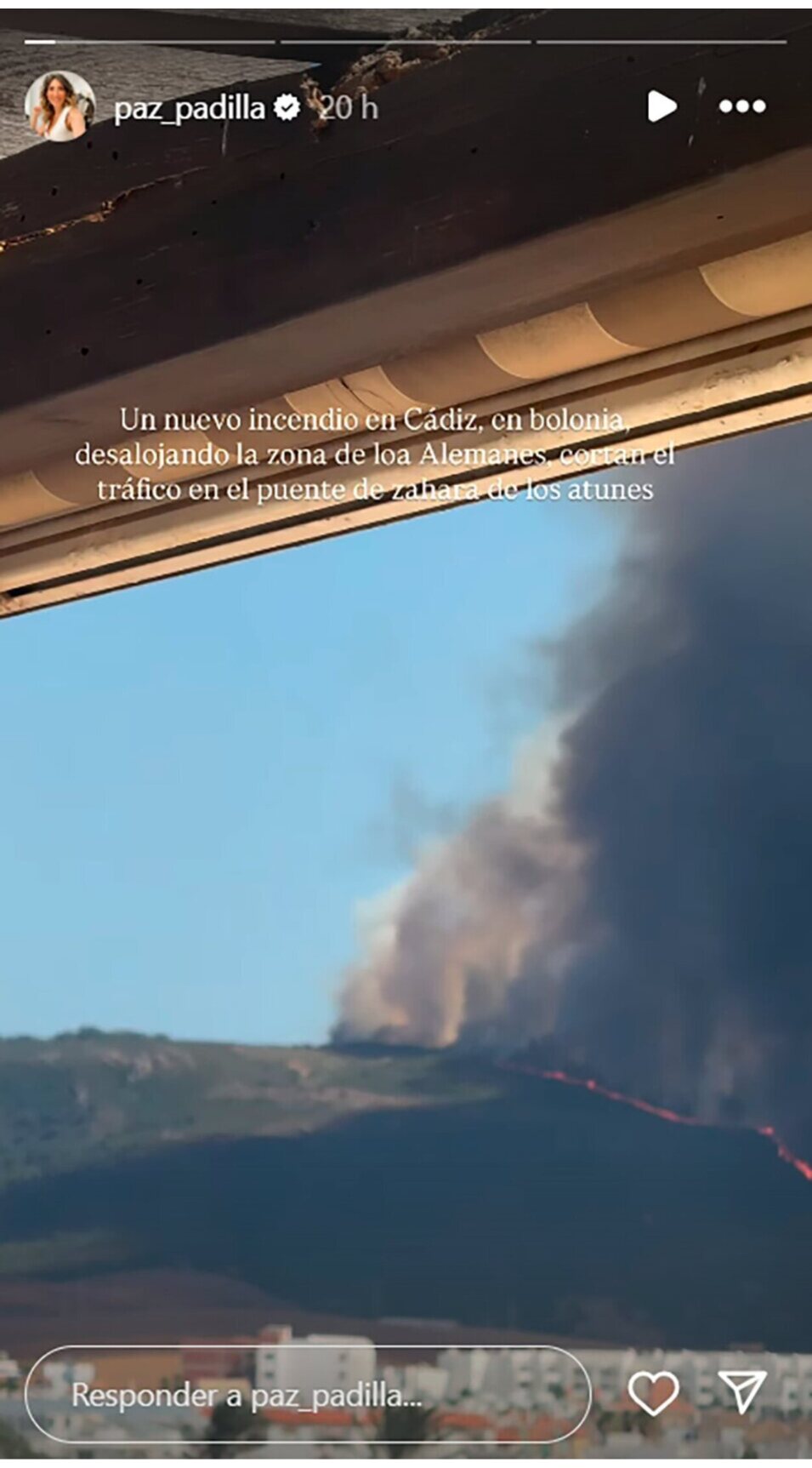 Testimonio de Paz Padilla sobre el incendio de Cádiz | Foto: Instagram