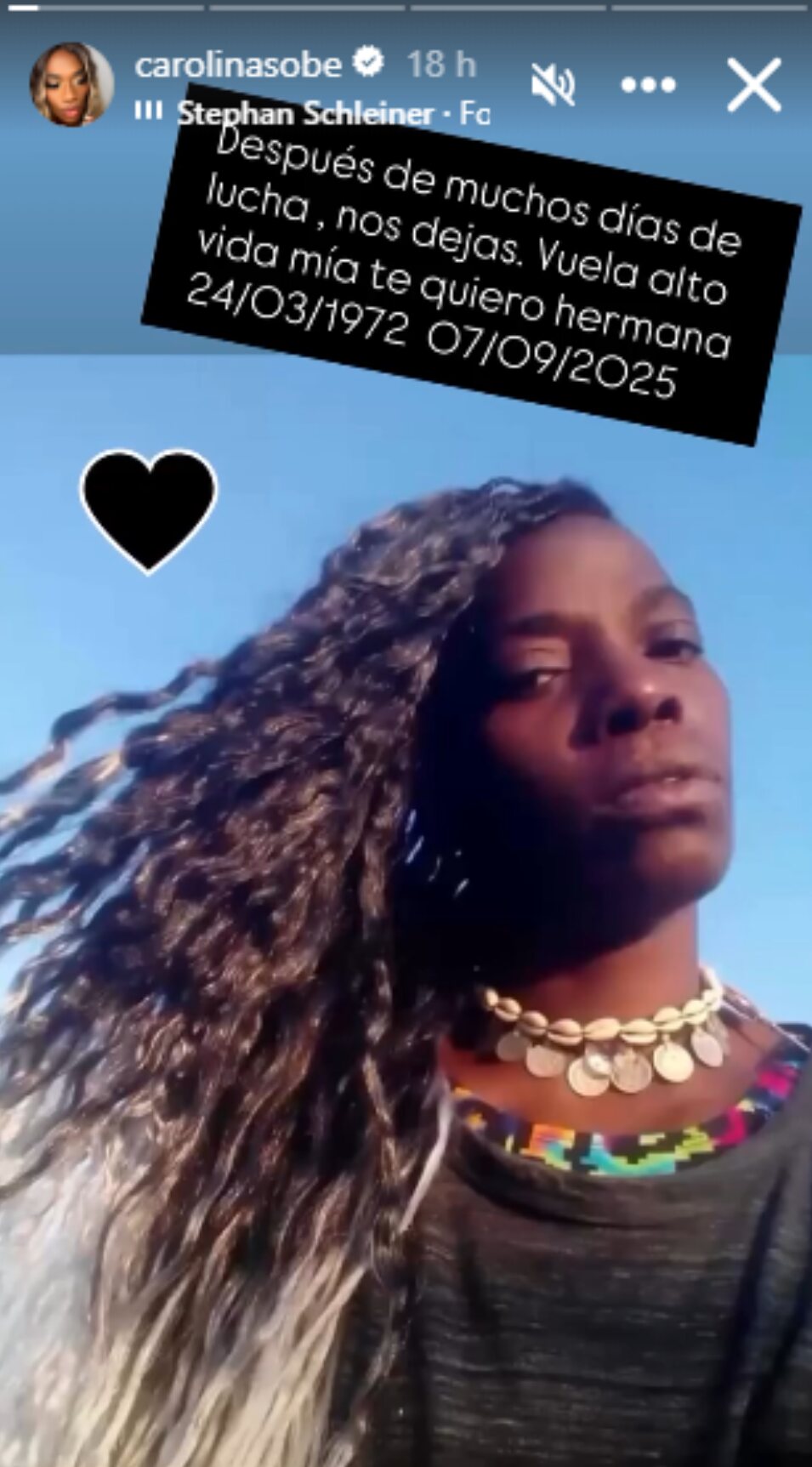 Carolina Sobe despide a su hermana en redes sociales | Foto: Instagram 