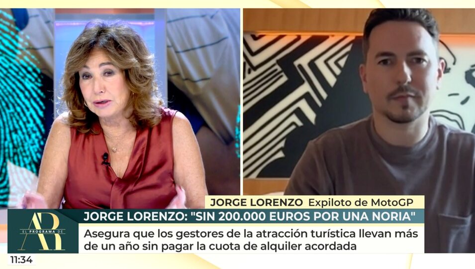 Jorge Lorenzo en 'El programa de Ana Rosa' para denunciar la injusticia de la noria | Foto: Telecinco.es