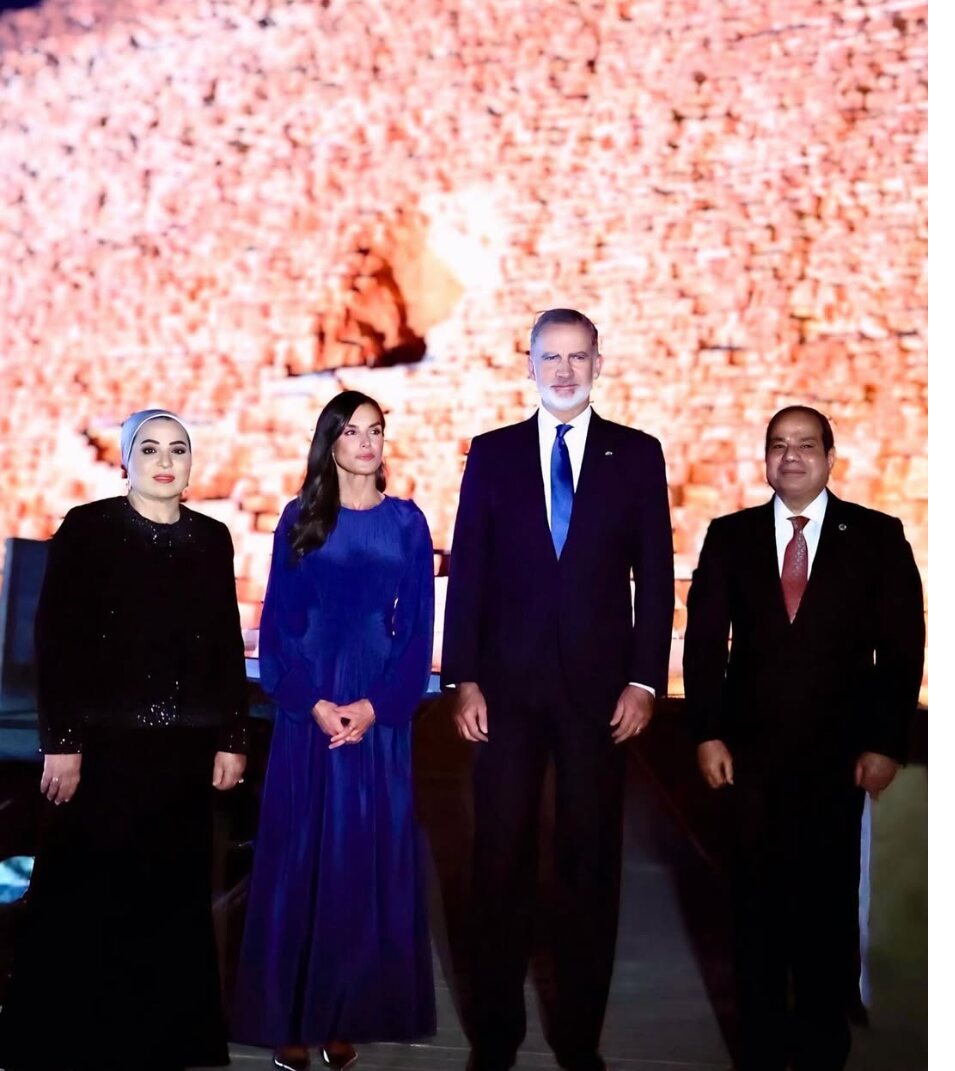 La Reina Letizia y el Rey Felipe VI junto al presidente Abdelfatah El-Sisi y la primera dama Entissar Amer | Foto: Instagram