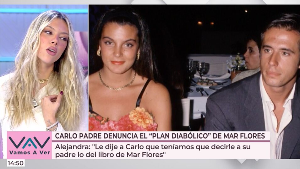 Alejandra Rubio reaccionando en 'Vamos a ver' a la entrevista de Carlo Costanzia padre | Foto: Telecinco.es
