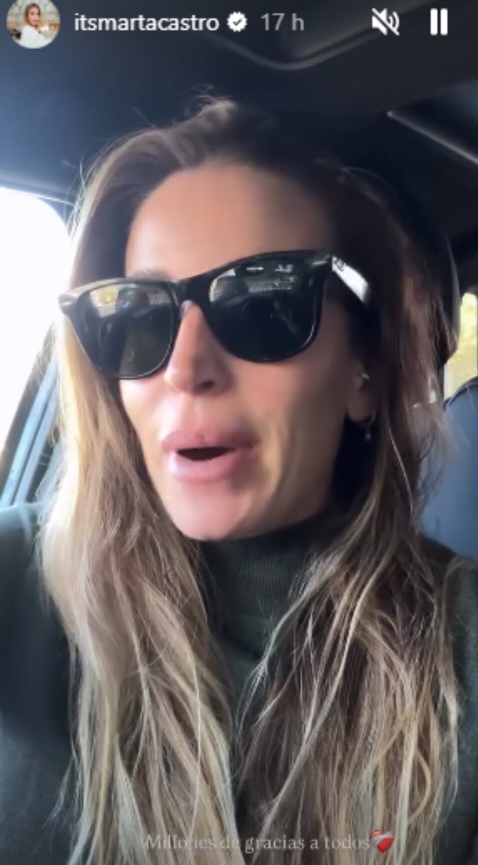 Marta Castro dando las gracias a los seguidores tras saber la noticia de su embarazo | Foto: Instagram 
