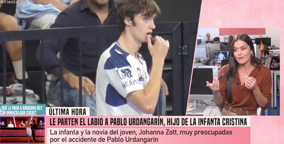 Pablo Urdangarin con un corte en el labio sangrando | Foto: Telecino.es