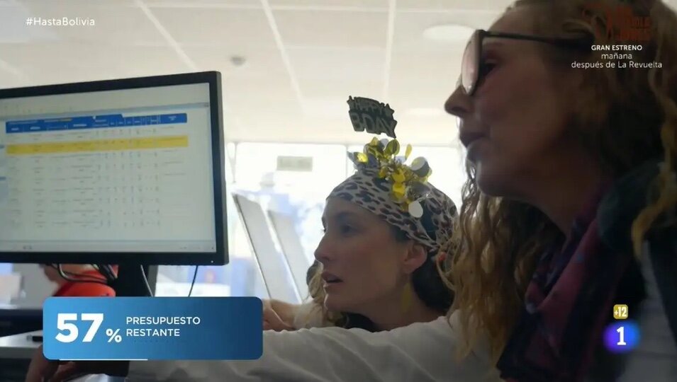 Rocío Carrasco y Anabel Dueñas en la estación de bus | Foto: RTVE