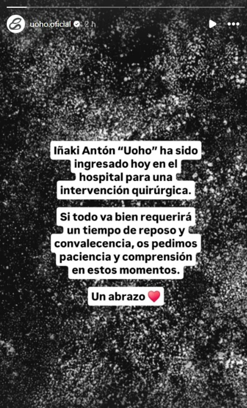Comunicado de 'Uoho' sobre su ingreso | Fotografía: RRSS