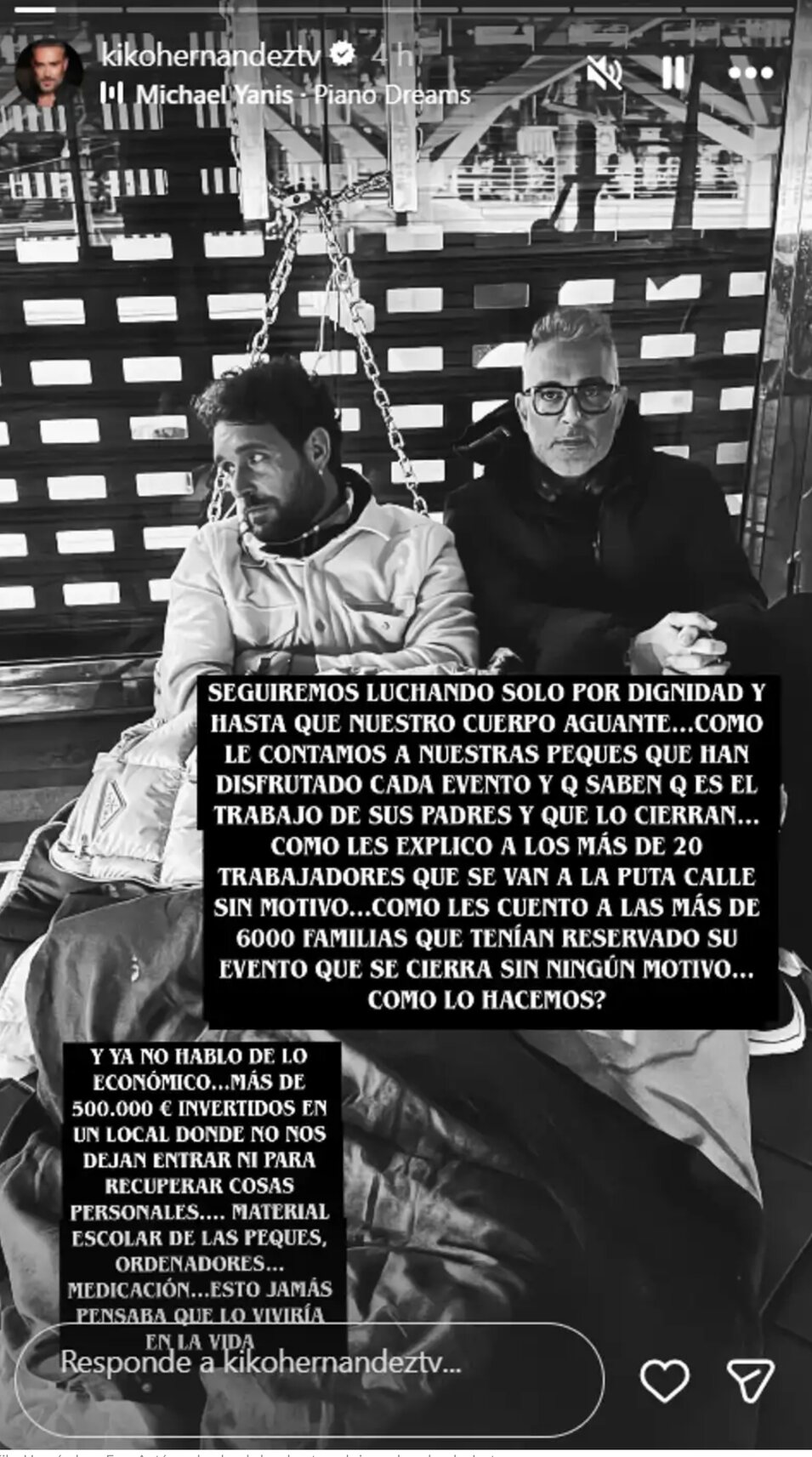 Kiko Hernández y Fran Antón encadenados | Fotografías: RRSS