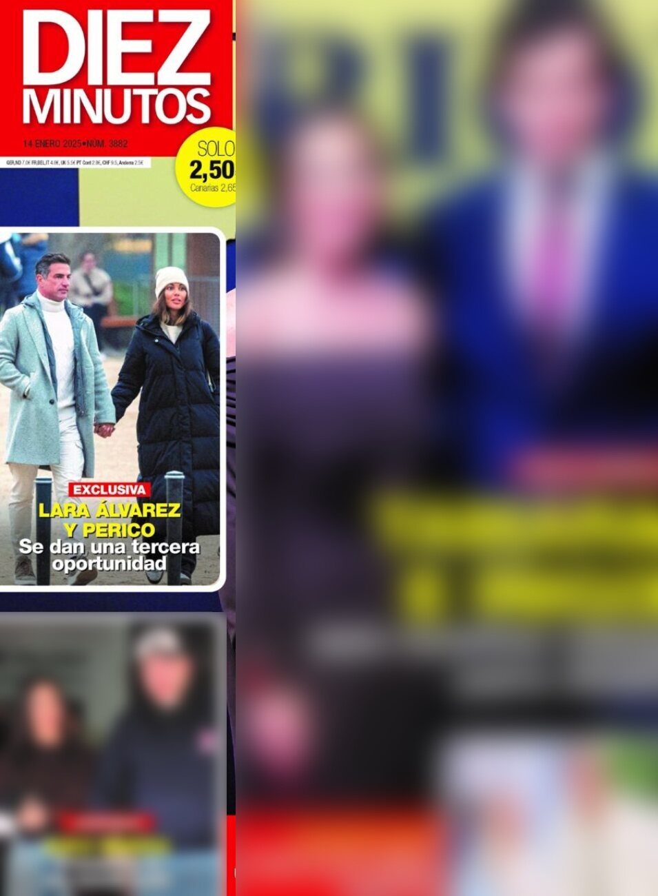 Lara Álvarez con Perico Durán en la portada de Diez Minutos