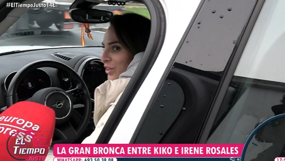 Irene Rosales desmintiendo la bronca telefónica con Kiko | Foto: Telecinco.es