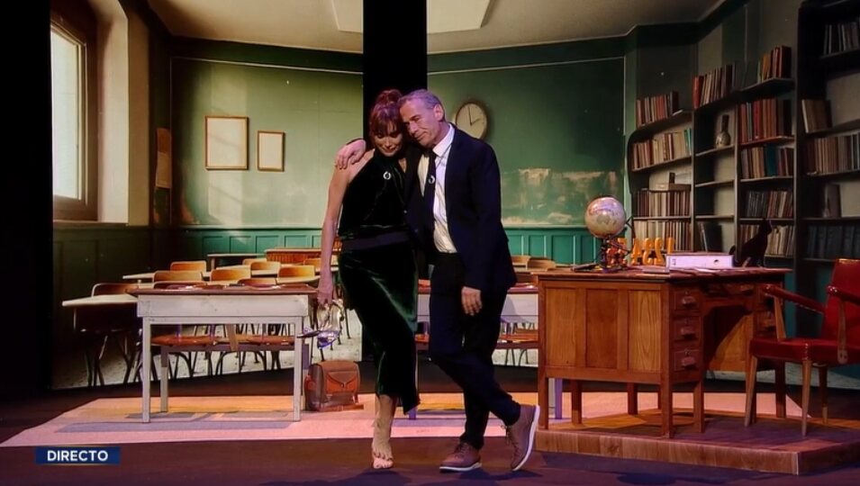 Reencuentro de Cristina Piaget y Carlos Lozano | Foto: Telecinco.es