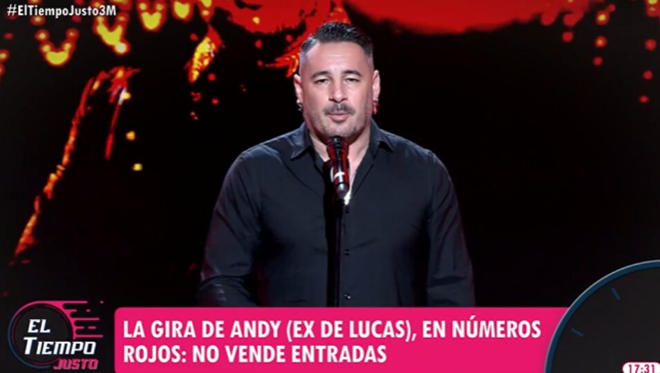 Andy contando en 'El tiempo justo' sus problemas con la Gira | Foto: Telecinco.es