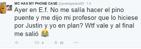 Andrea Janeiro recuerda en Twitter una anécdota con Justin Bieber