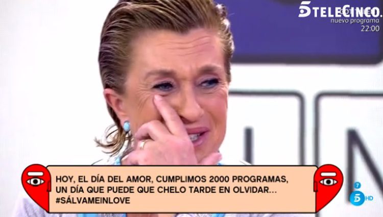 Chelo García Cortés muy emocionada hablando de su mujer / Telecinco.es