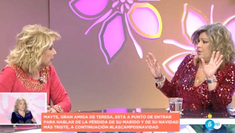 Mila Ximénez y Terelu Campos discutiendo en 'Las Campos' / Telecinco.es