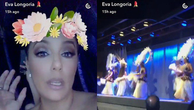 Eva Longoria durante sus vacaciones en Hawaii / Snapchat