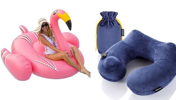 Juguete inflable y almohada de viaje