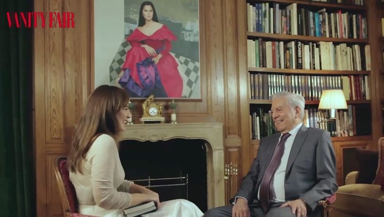 Tamara Falcó y Mario Vargas Llosa durante la entrevista | Foto: Vanity Fair