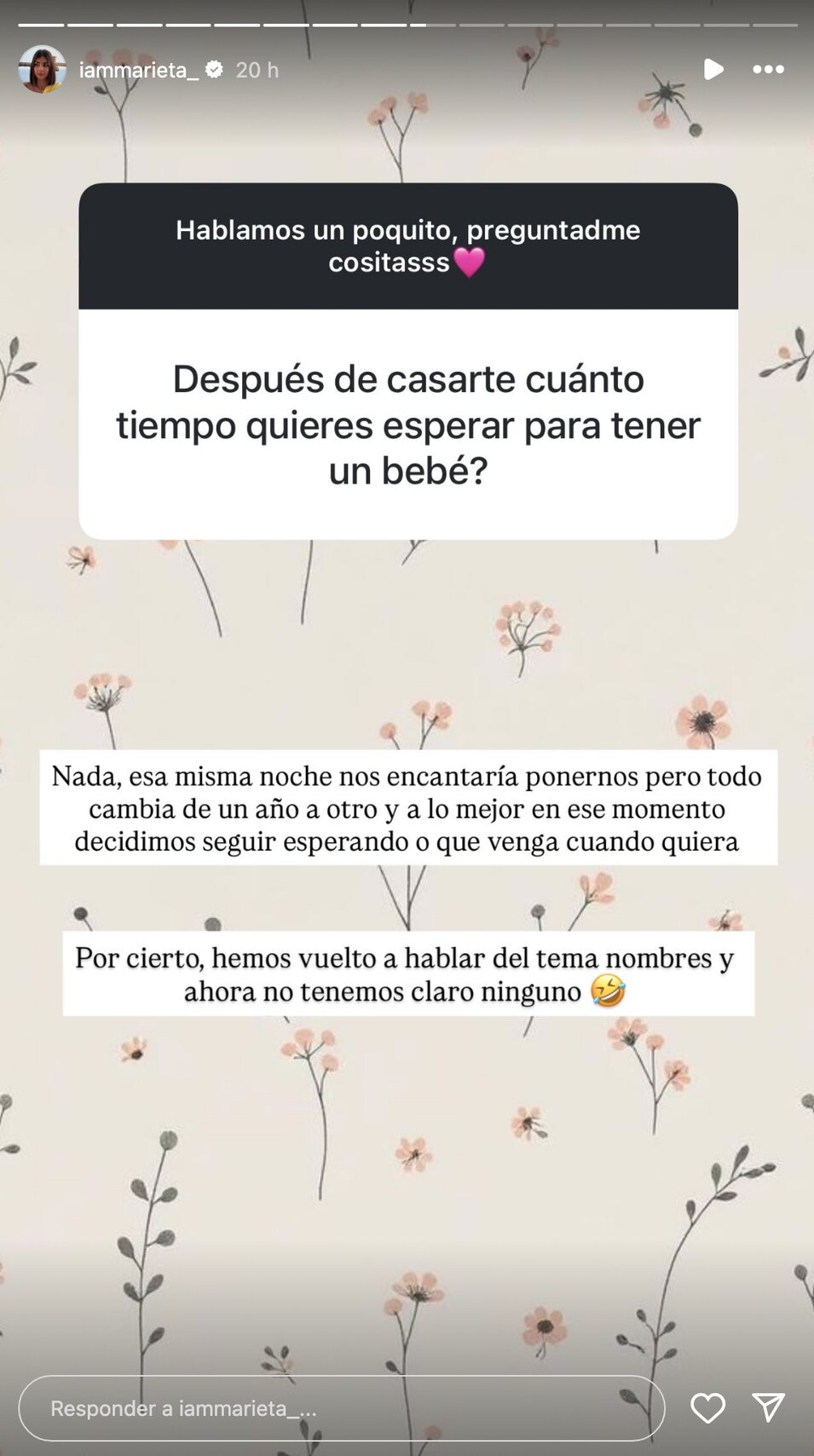 Marieta responde a las preguntas de sus seguidores | Instagram